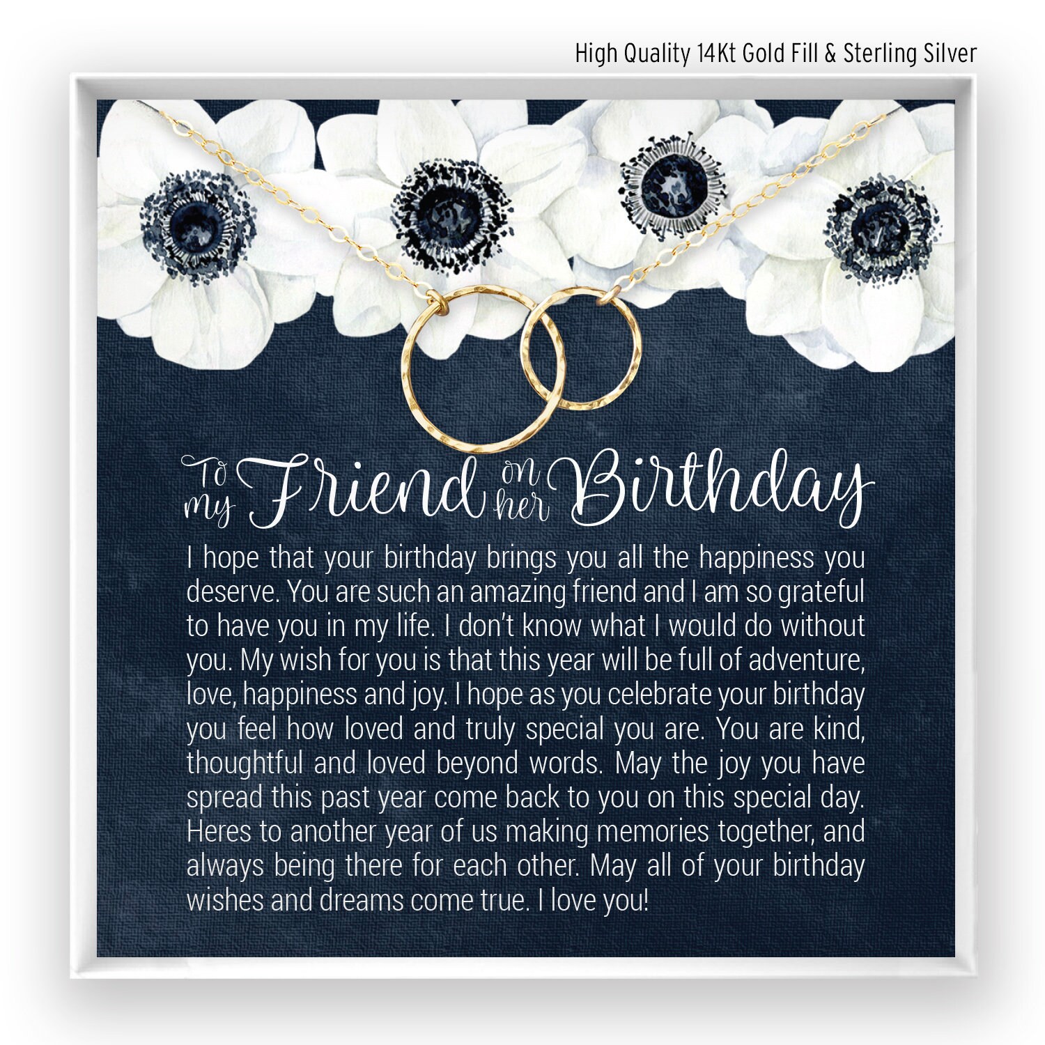 Friend Birthday Gift, Friend Birthday Jewelry, Friend Necklace or Bra…