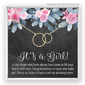 New Mom Necklace, Mother Jewelry, Mom Gift, Gift for New Baby, Baby Girl Shower Gift, New Mum Gift, 14kt Gold Filled, Rose, Sterling silver