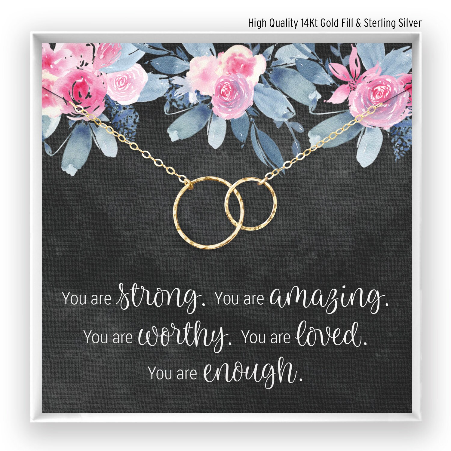 Affirmation Necklace, You are Enough, Inspirational Gift, Encourageme…