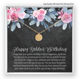 Golden Birthday Gift, Personalized Necklace, Happy Golden Birthday, Golden Birthday Jewelry, Special Gift, 14k Gold Filled, Rose, Silver BF