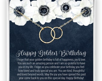 Golden Birthday Gift, Personalized Necklace, Happy Golden Birthday, Golden Birthday Jewelry, Special Gift, in 14k Gold Fill, Rose, Silver NF