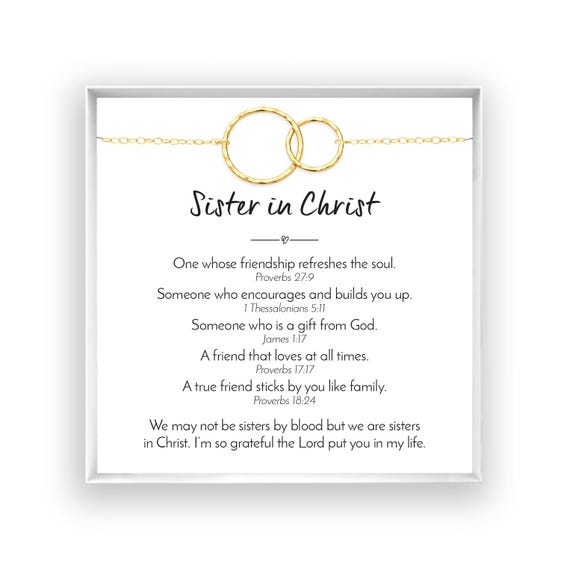 Sister in Christ Gift for Church Friend Gift for Christian Woman Religious Gift for Catholic Christian Sister Gift, Gold Filled, Rose Silver