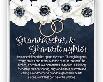 Grandmother & Granddaughter Necklace, Grandma Gift, Granddaughter Gift, Jewelry for Family, Birthday Gift, 14kt Gold Filled, Rose, Silver NF