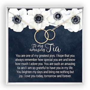 Tia Necklace, Tia Gift, Tia Mothers Day Gift, Tia Jewelry, Tia Birthday Gift, Tia Christmas Gift, 14kt Gold Filled, Rose, Sterling Silver