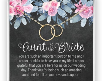 Aunt of the Bride Gift, Wedding Gift from Bride and Groom, Aunt Necklace, Thank You Gift, Bridal Party Gift, in 14kt Gold Fill, Rose, Silver