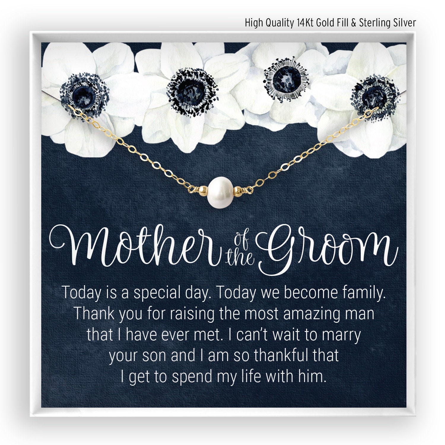Mother of the Groom Necklace, Pearl Necklace, Gift from Bride, Gift f…