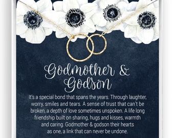Godmother & Godson Necklace, Godmother Gift, Gift for Godmother from Godson, Jewelry for Godmother, 14kt Gold Filled, Silver, Rose Gold NF