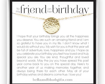 Friend Birthday Gift, Friend Necklace, Happy Birthday Friend, Friend Birthday Jewelry, Birthday Gift for Friend, 14kt Gold Fill Rose Silver