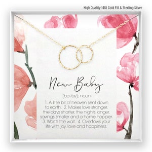 Cadeau pour bébé, cadeau maman, future maman, bijoux pour nouvelle maman, collier maman, cadeau maman et bébé, carte nouvelle maman, or 14 carats, rose, argent
