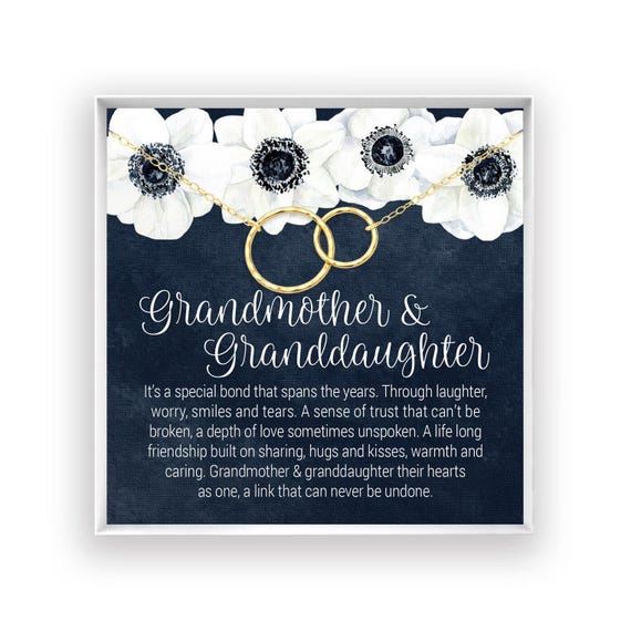 Grandmother & Granddaughter Necklace, Grandma Gift, Granddaughter Gift, Jewelry for Family, Birthday Gift, 14kt Gold Filled, Rose, Silver NF