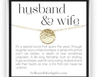 Husband and Wife Necklace, Wife Gift, Mother's Day Gift, Gift from Husband, Birthday Gift, Christmas Gift, in 14kt Gold Filled Rose Silver