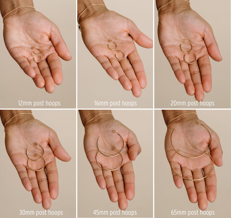 Stud Hoop Post Hoops Modern Hoops Hoops With Stud Stud Etsy