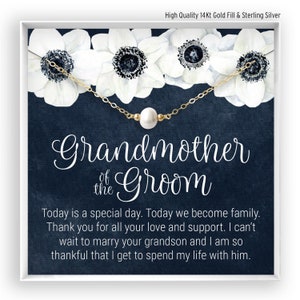 Pearl Necklace, Grandma of the Groom Gift from Grandsons Wife Gift fo Grandmother Wedding Gift from Daughter In Law, Wedding Jewelry Gift NF
