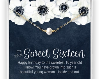 Sweet 16 Gift, 16th Birthday, Sweet Sixteen Necklace, Gift for 16 Year Old Girl, Gift for Daughter, Niece, Granddaughter, Sweet 16 Jewelry