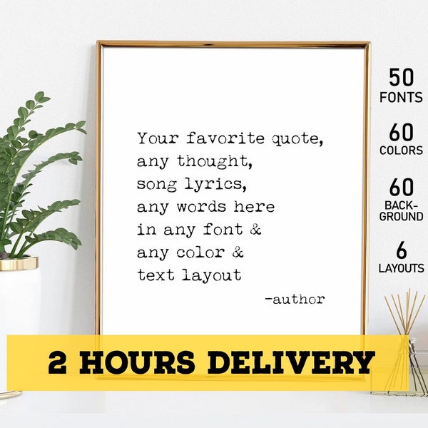Custom Quote Poster Etsy