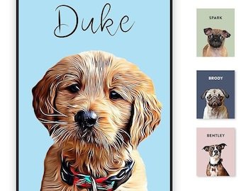 Regalo conmemorativo para mascotas, retrato de mascota, pintura de mascota, regalo por la pérdida de una mascota, pintura de perro, retrato de perro personalizado, retrato de gato, regalo para mascotas, mascota en acuarela, arte