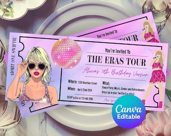Taylor Eras Tour Ticket Birthday Invitation In My Swiftie Era Birthday Invitation Eras Party Ticket Invitation Taylor Swiftie Birthday Party