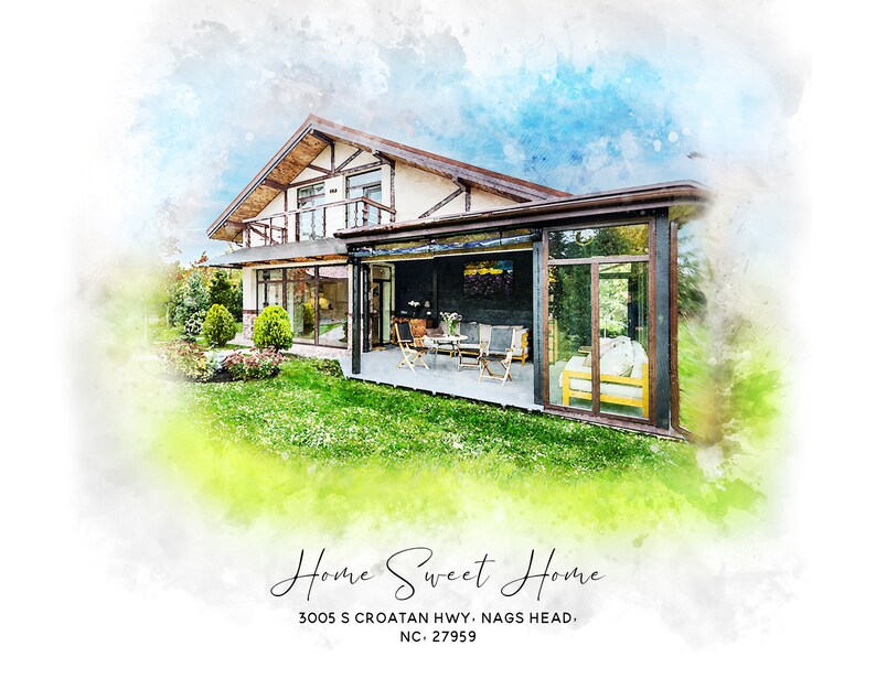 House Portrait, House Painting, Housewarming Gift, Realtor Gift, Home Painting, Home Portrait, Custom Painting, Watercolor Home Painting image 5