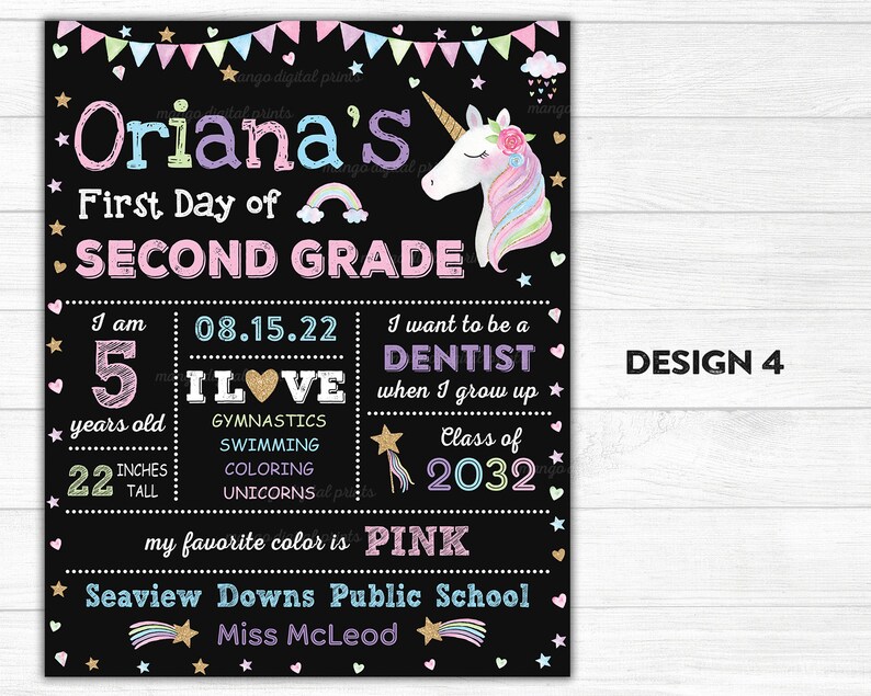 Editable Back to School Sign, Printable First Day of School Sign, First ...