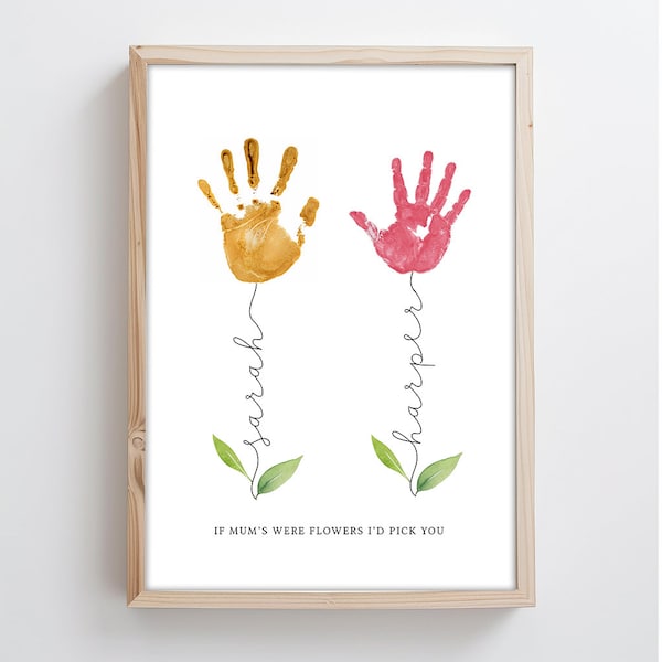 Personalisierter Muttertags-Handabdruck, Geschenk für Mama, Baby-Andenken-Handabdruck, Bastelgeschenk für Kindermädchen, Kindergeschenk für Mama, DIY-Mama-Geburtstag