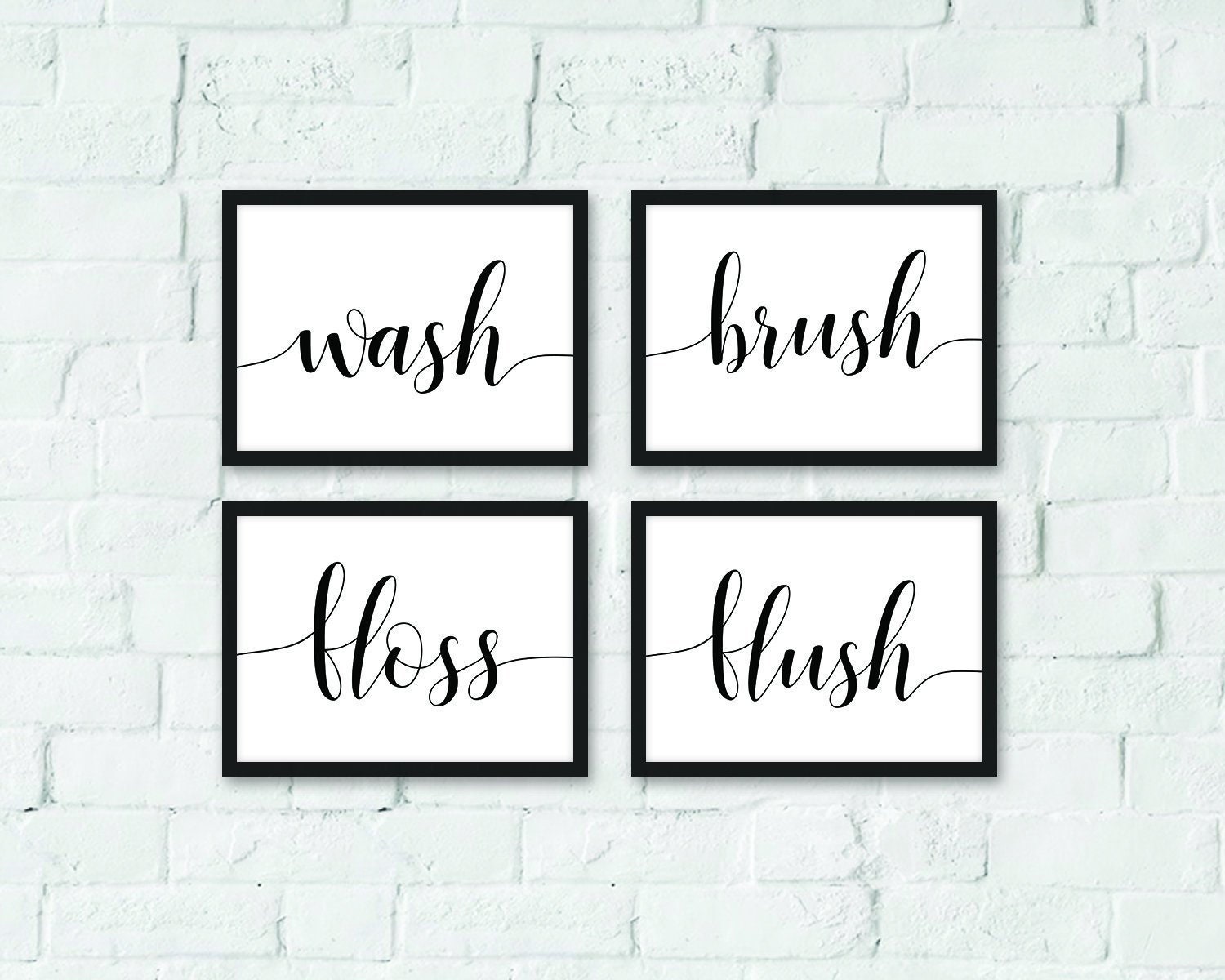 Bathroom wall decor Printable art Bathroom decor Set of 4 Etsy