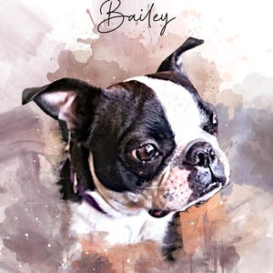 Watercolor Pet Portrait From Photo Personalized Gift For Her/Women Girlfriend Gift Dog Portrait Pet Memorial Dog Mom Christmas Gift Handmade