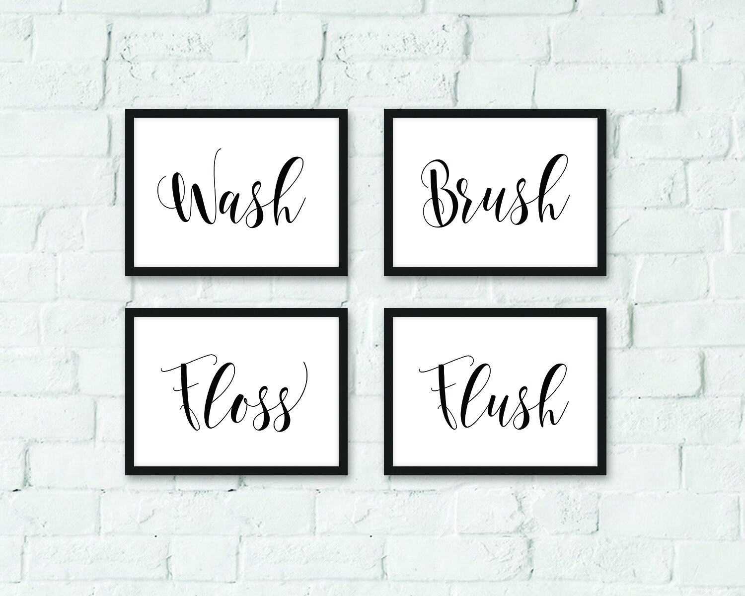 Bathroom Wall Decor Printable Art Bathroom Decor Set of 4 Etsy