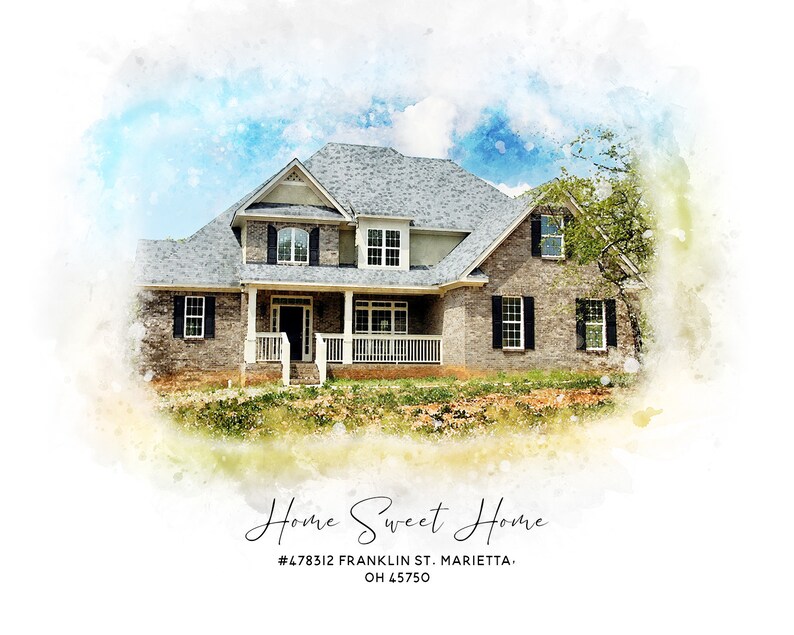 House Portrait, House Painting, Housewarming Gift, Realtor Gift, Home Painting, Home Portrait, Custom Painting, Watercolor Home Painting image 6
