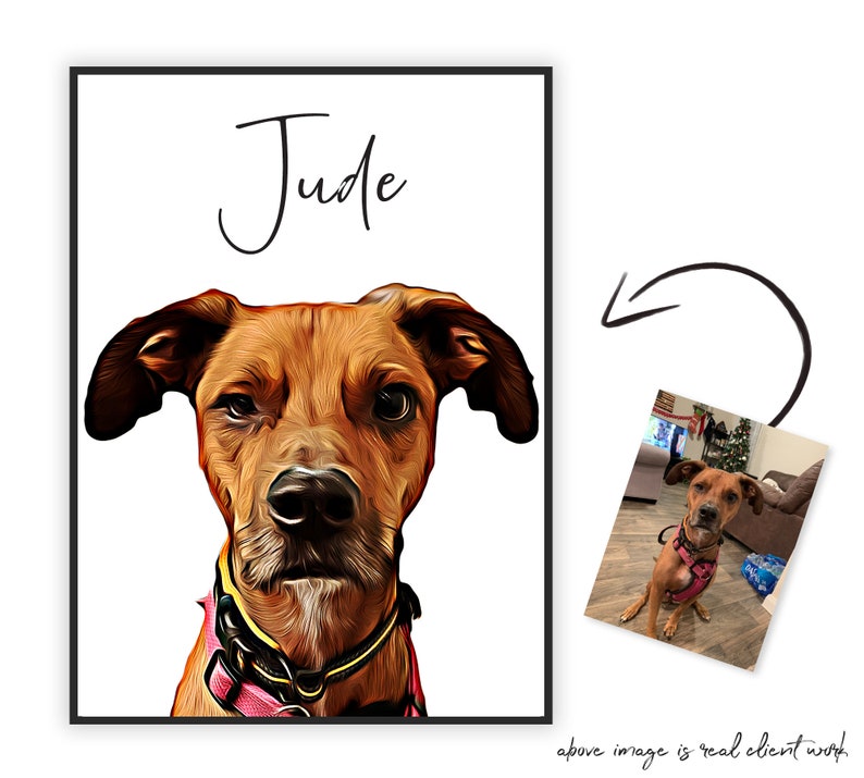 Pet Portrait Custom Pet Portrait Gifts For Mom Custom Dog Etsy