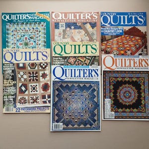 Lot of 7 Quilting magazines, Country Quilts, Quilter's Newsletter vintage