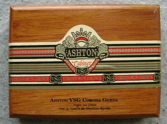 Ashton Cabinet Vsg Corona Gorda Empty Cigar Box Dominican Etsy