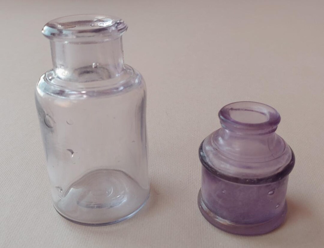 Vintage Solarized Purple Lavender Glass Bottles 2.25h and 3.75 H ...