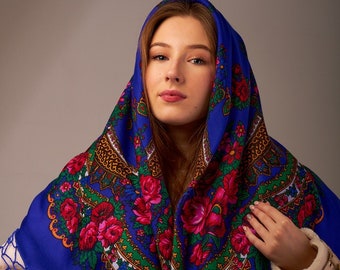 Ukrainian shawl, Traditional gifts for women, ukraine shops shawl flower, Big Folk Scarf, Large Ukrainian Shawl, Ethnic, Gift for Mom