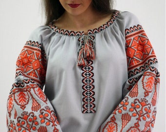 Embroidered dress Ukrainian embroidered dress  ,Vyshyvanka bohemian ethnic dress boho chic peasant dress, Gift for CHRISTMAS Easter