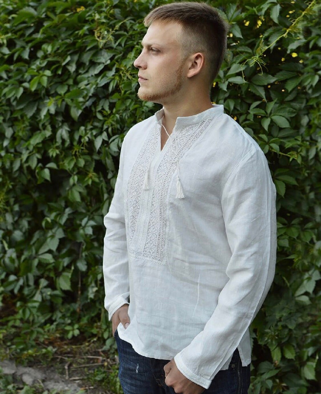 Linen Shirt Ukrainian Vyshyvanka Men's embroidered shirt | Etsy