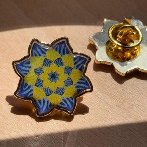 Distintivo Independência Ucraniana 30 anos, distintivo feito à mão, broche de flor azul e amarela, distintivo de esmalte vendedor Ucrânia 2025
