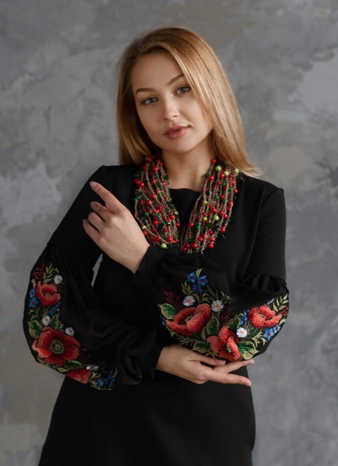 Ukrainian Vyshyvanka Dress Embroidered Women Dress Linen Dress | Etsy