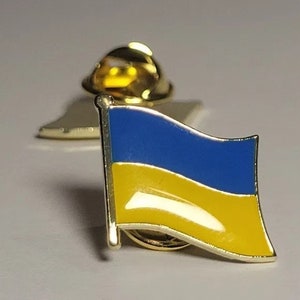 Ukrainian Flag Pin Ukraine Button Gift Backpack Pin I Stand With Ukraine Ukrainian Shop Stained brooch Christmas gifts Handmade