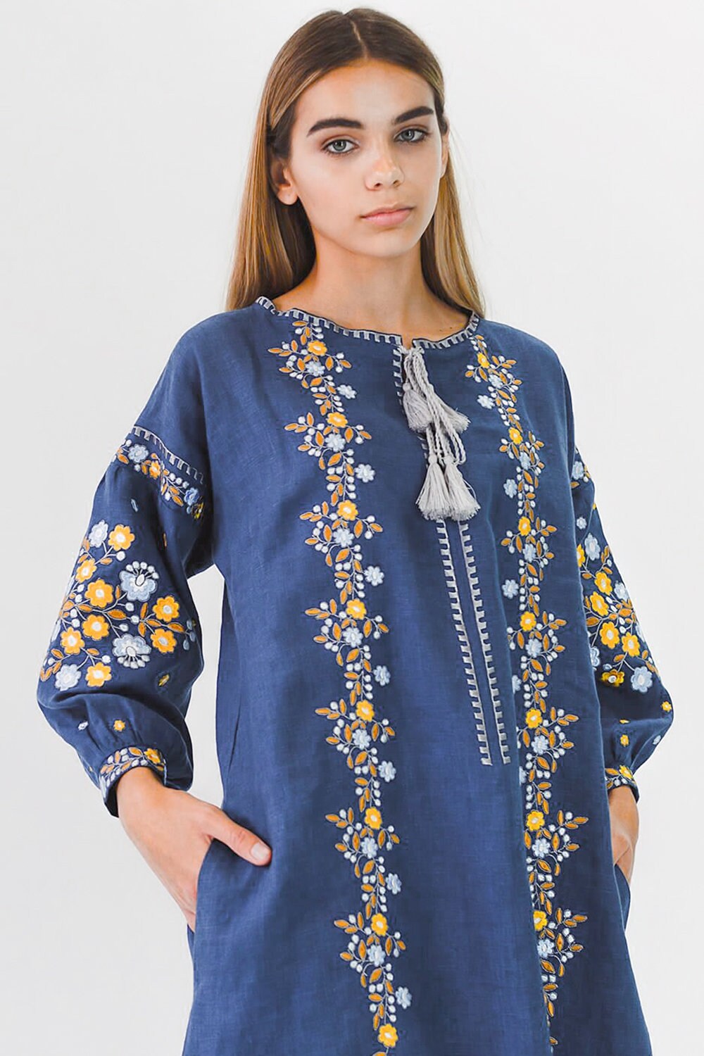 Ukrainian Vyshyvanka Dress Embroidered Women Dress Linen Dress - Etsy