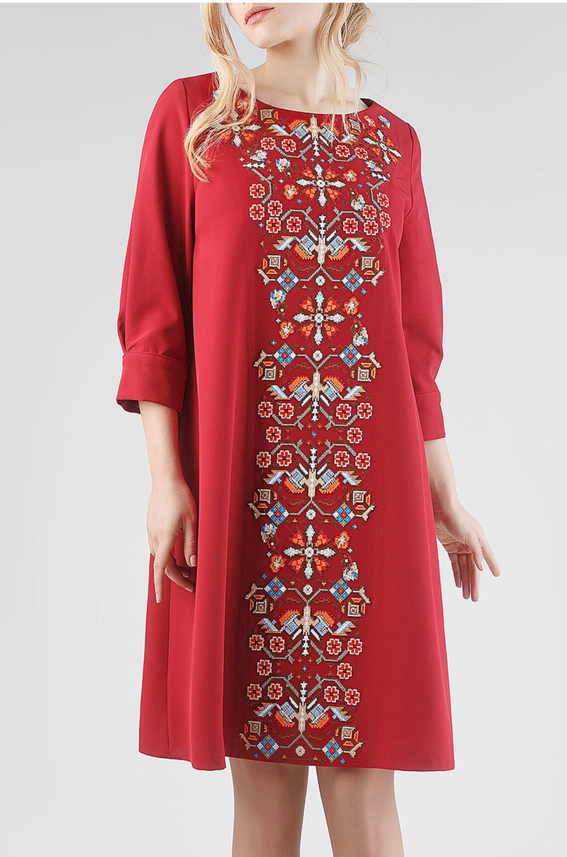 Cotton Embroidered dress Ukrainian embroidered dress Etsy