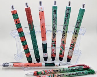 Watermelon Glitter Pen, pencil, customizable pen, Watermelon pen, ink joy pen, gifts for office, Watermelon theme