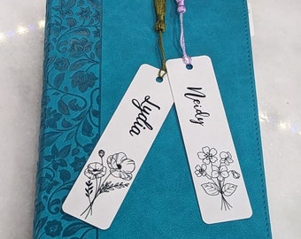 Personalized Birth Month Flower Bookmarks | Tassel Bookmark| Birthday Bookmark|Birth Flower Bookmark with Name