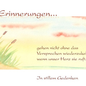 Trauerkarte - Klappkarte - Aquarellstil - In stillem Gedenken