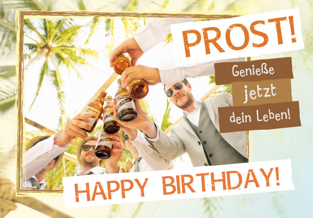 Birthday Card Prost Etsy