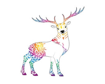 Postkarte - Spirit deer - "spirit animals"