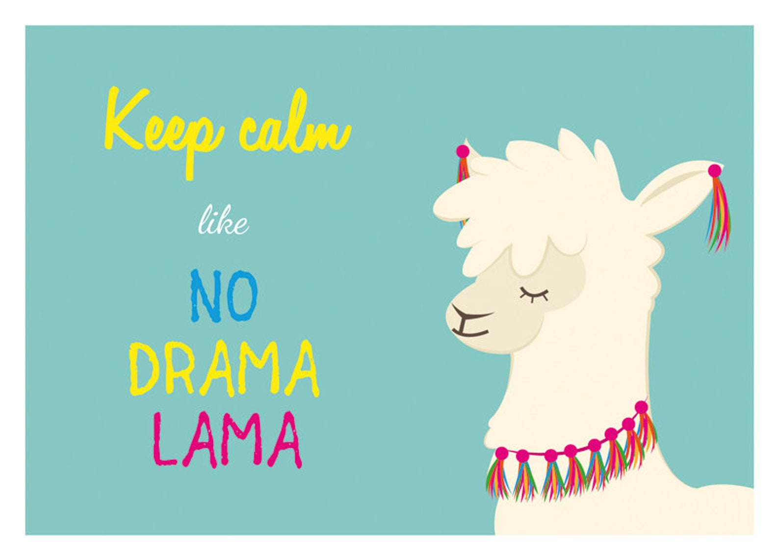 Postcard No Drama Llama Etsy