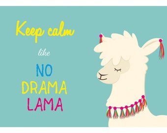 Postkarte - No Drama Lama