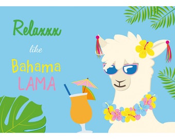 Postkarte Bahama Lama