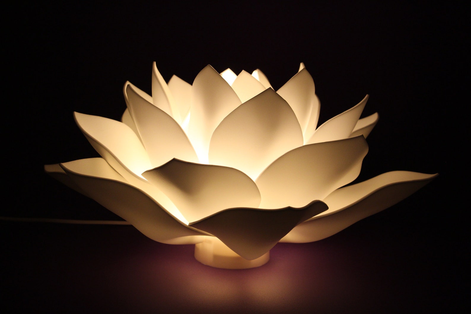 White lotus flower lamp yoga night light lamp Etsy