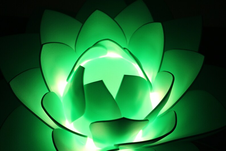 Water Lily Lamp green flower mint lotus lamp night light Etsy